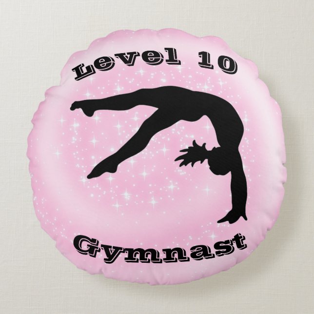 Level 10 Gymnast Round Pillow (Front)