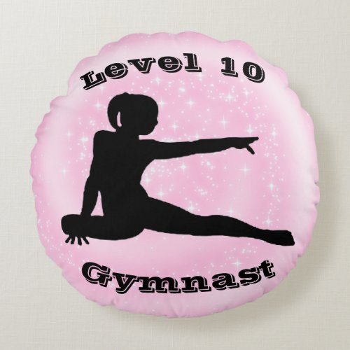 Level 10 Gymnast Round Pillow