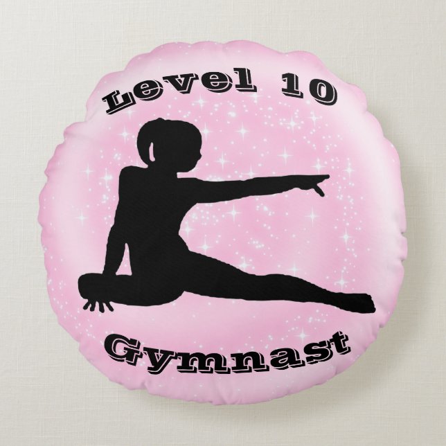 Level 10 Gymnast Round Pillow (Front)