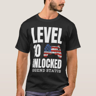 Level 10 Legend Status Unlocked Cute Gamer Birthda T-Shirt