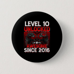 Level 10 Unlocked 10 Year Old Boys 10th Birthday B Button