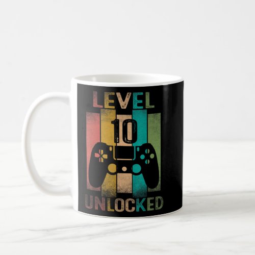 Level 10 Unlocked 10 Year Old Video Gamer 10th Bir Coffee Mug