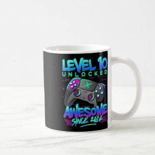 Level 10 Unlocked 10 Years Old Boy Birthday 10th B Coffee Mug