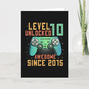 Level 10 Unlocked 10th Birthday 10 Year Old Boy Gi Card