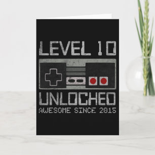 Level 10 Unlocked 10th Birthday 10 Year Old Video Card