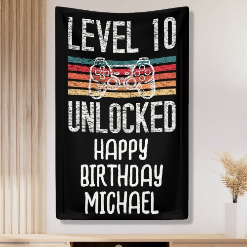 Level 10 Unlocked 10th Birthday Banner