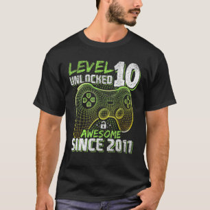 Level 10 Unlocked Awesome 2011 Video Game 10Th Bir T-Shirt