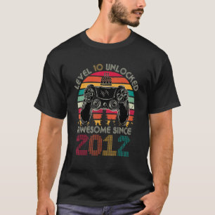 Level 10 Unlocked Awesome 2012 Game 10 Year Old Ga T-Shirt