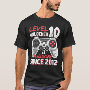 Level 10 Unlocked Awesome 2012 Video Game 10Th Bir T-Shirt