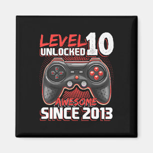 Level 10 Unlocked Awesome 2013 Video Game 10th Bir Magnet