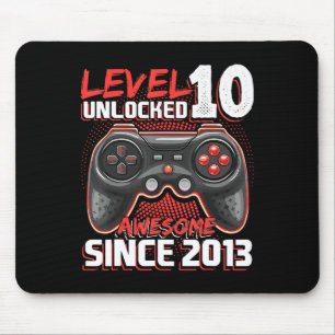 Level 10 Unlocked Awesome 2013 Video Game 10th Bir Mouse Pad
