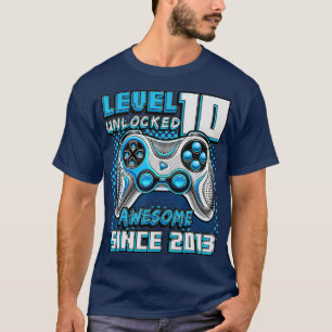 Level 10 Unlocked Awesome 2013 Video Game 10th Bir T-Shirt