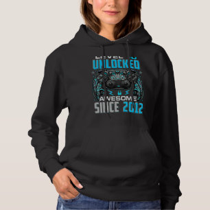 Level 10 Unlocked Awesome Since 2012 10th Birthday Hoodie
