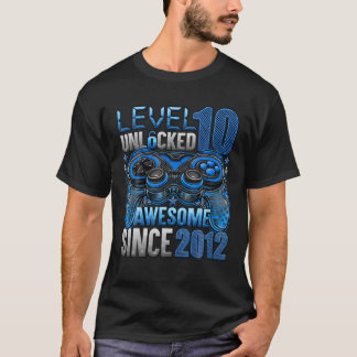 Level 10 Unlocked Awesome Since 2012 10Th Birthday T-Shirt