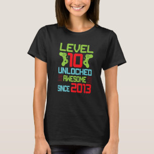 Level 10 Unlocked Awesome Since 2012 10th Birthday T-Shirt