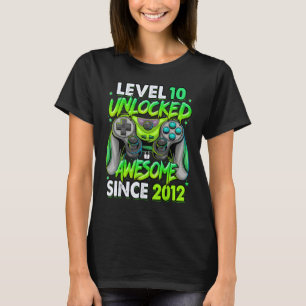 Level 10 Unlocked Awesome Since 2012 10th Birthday T-Shirt