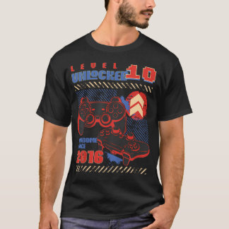 Level 10 Unlocked Awesome Since 2016 10Th T-Shirt
