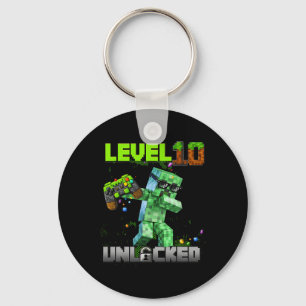 Level 10 Unlocked - Birthday Boy Pixel Gamer 10th  Keychain