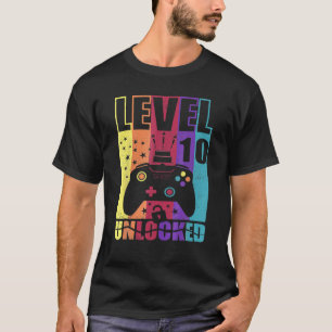 Level 10 Unlocked Birthday Level Up 10Th Birthday T-Shirt