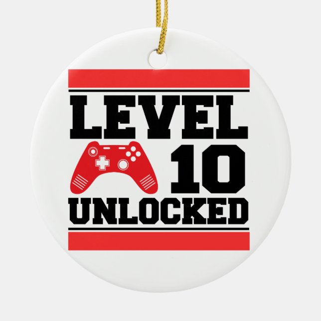 Level 10 Unlocked Ceramic Ornament (Front)