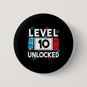Level 10 Unlocked Gamer 10th Birthday Video Game B Button