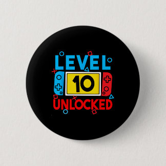 Level 10 Unlocked Gamer 10th Birthday Video Game B Button