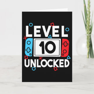 Level 10 Unlocked Gamer 10th Birthday Video Game B Card