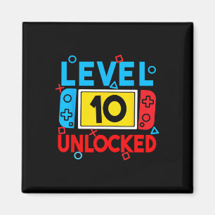 Level 10 Unlocked Gamer 10th Birthday Video Game B Magnet