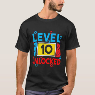 Level 10 Unlocked Gamer 10th Birthday Video Game B T-Shirt