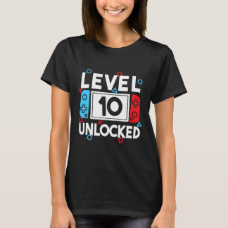 Level 10 Unlocked Gamer 10th Birthday Video Game B T-Shirt