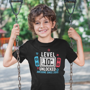 LEVEL 10 UNLOCKED Gamer Birthday – Custom Year T-Shirt