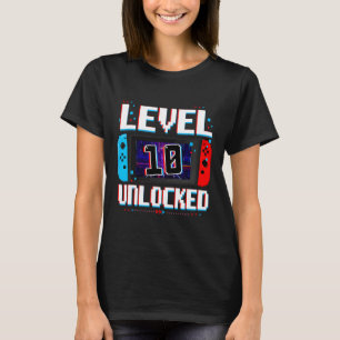 Level 10 Unlocked Gamer Boys 10th Birthday Gifts V T-Shirt