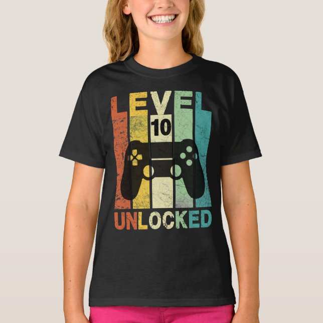 Level 10 Unlocked - Gamer T-Shirt (Front)