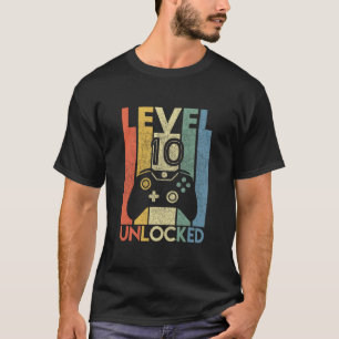 Level 10 Unlocked Shirt Funny Video Gamer 10th Bir