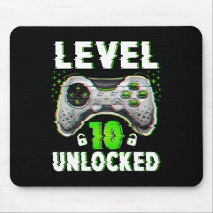 Level 10 Unlocked Video Game 10 Years Old Boy 10th Mouse Pad