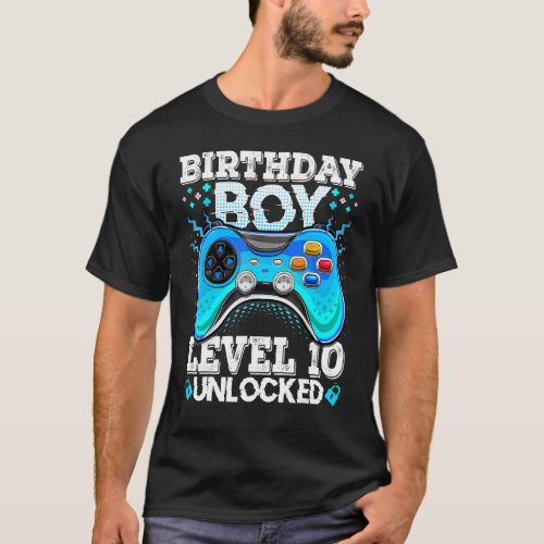 Level 10 Unlocked Video Game 10th Birthday Boy Gam T_Shirt