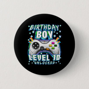 Level 10 Unlocked Video Game 10th Birthday Gamer B Button