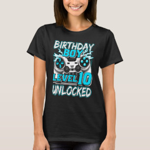 Level 10 Unlocked Video Game Birthday Gamer Boys T-Shirt
