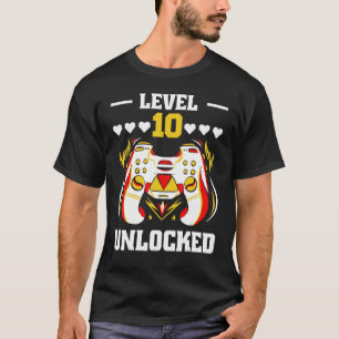 Level 10 Unlocked Video Gamer 10th Birthday Boy G T-Shirt
