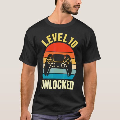 Level 10 Unlocked   Video Gamer 10th Birthday T-Shirt