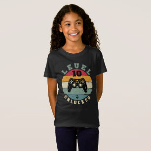Level 10th Unlocked Gamer Birthday Gift  T-Shirt