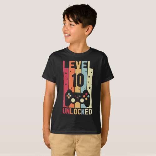 Level 10th Unlocked Video Gamer T_Shirt