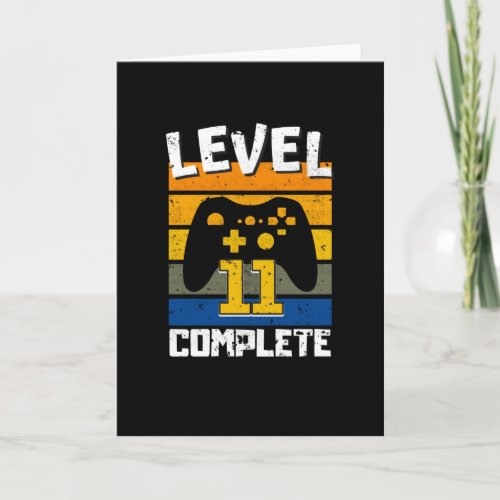 Level 11 Complete 11th Birthday Retro Gaming Kids Card