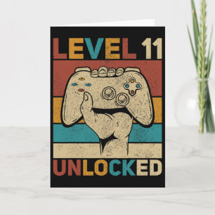Level 11 Unlocked 11 Year Old Boy Bday Outfit 11th Card