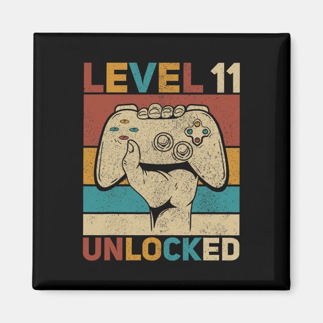Level 11 Unlocked 11 Year Old Boy Bday Outfit 11th Magnet (Front)
