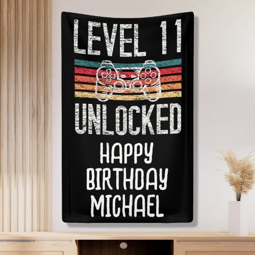 Level 11 Unlocked 11th Birthday Banner