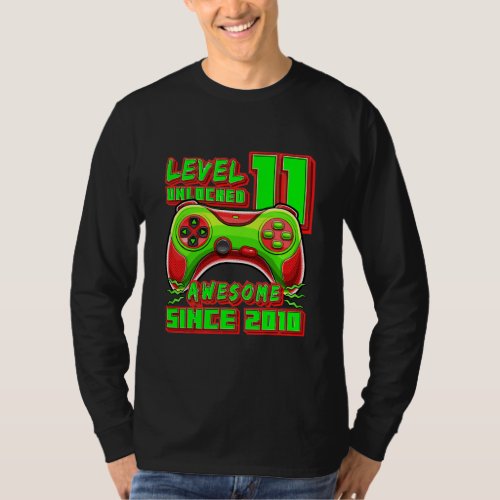 Level 11 Unlocked Awesome 2010 Video Game 11th T_Shirt