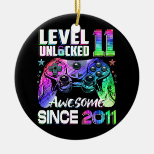 Level 11 Unlocked Awesome 2011 Video Game 11th Ceramic Ornament