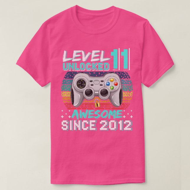 Level 11 Unlocked Awesome 2012 Video Game 11th Bir T-Shirt (Design Front)