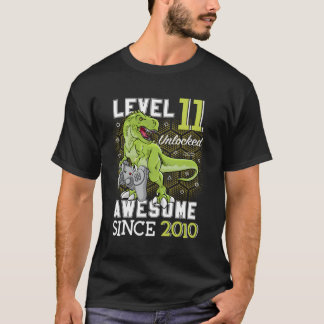 Level 11 Unlocked Awesome Since 2010 11 Year Gamer T-Shirt